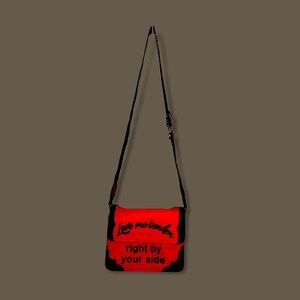 Small red and black shoulder bag